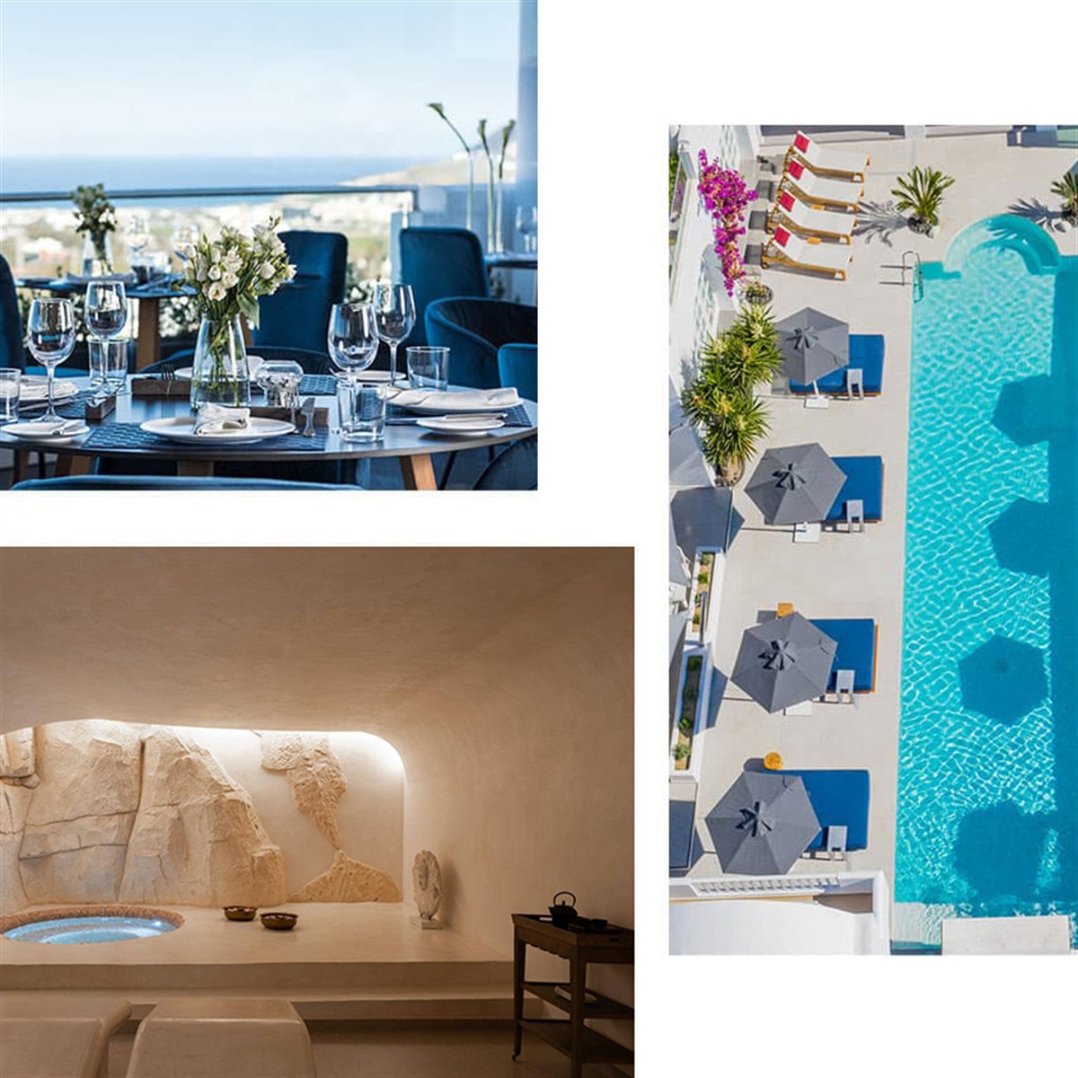 Aressana Spa Hotel & Suites - Genel Aressana Spa Hotel & Suites Fira Santorini lüks resort genel görünüm