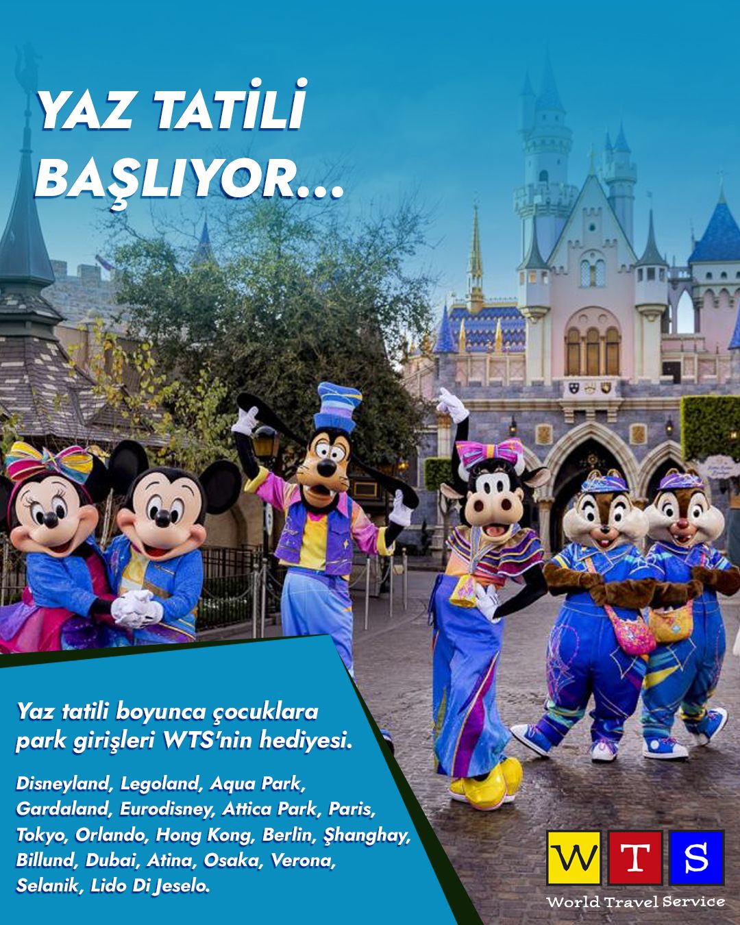 Yaz Tatili Başlıyor, çocuklara tema parkı girişi WTS hediyesi