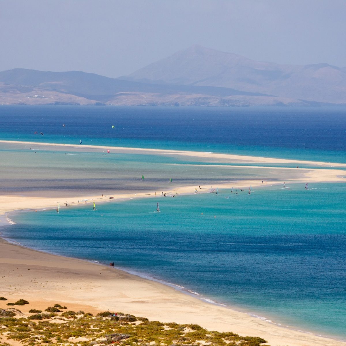 Sotavento Kıyısı Fuerteventura Sotavento geniş plajı