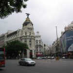 Madrid Gran Vía bulvarı ve Metropolis binası, Atlético Madrid maç turu şehir merkezi