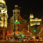 Madrid Gran Vía caddesi ve Metropolis binası panoraması, Valencia Barcelona Madrid kültür turu