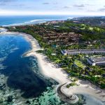 Bali kıyısında sahil ve resort görünümü