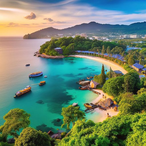Phuket kıyılarında tropik koy manzarası