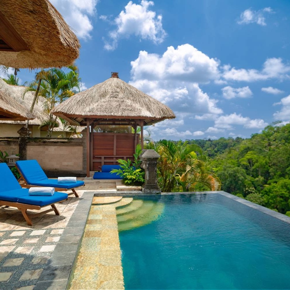 Puri Wulandari Bali Ubud: Srikandi villa havuzu ve Ubud vadisi